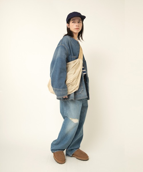 RNA-N（アールエヌエーエヌ）の「J2149 ノーカラービッグカバーオール（カバーオール・レディース・インディゴブルー/ブラック/オリーブ・FREE）」の20枚目の写真