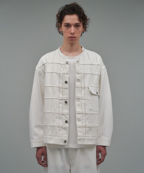 one gravity estnation 別注キルティングノーカラージャケット onegravity / デニムトラッカー ノーカラージャケット｜ESTNATION