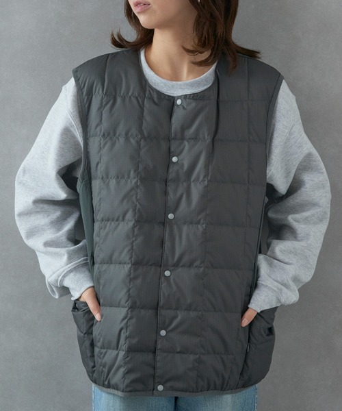 narifuri（ナリフリ）の「【narifuri】TAION サイドポケットインナーベスト NFTA-09（ベスト・レディース・ブラック/カーキ/チャコールグレー・S/M/L/XL）」の6枚目の写真