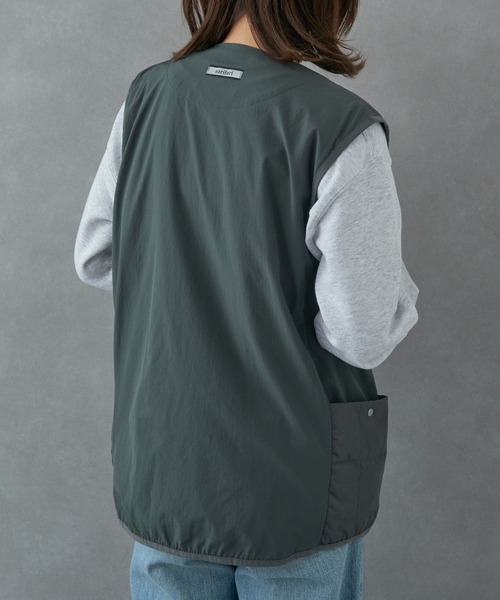 narifuri（ナリフリ）の「【narifuri】TAION サイドポケットインナーベスト NFTA-09（ベスト・レディース・ブラック/カーキ/チャコールグレー・S/M/L/XL）」の10枚目の写真