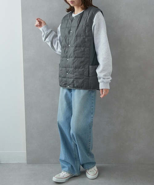 narifuri（ナリフリ）の「【narifuri】TAION サイドポケットインナーベスト NFTA-09（ベスト・レディース・ブラック/カーキ/チャコールグレー・S/M/L/XL）」の12枚目の写真