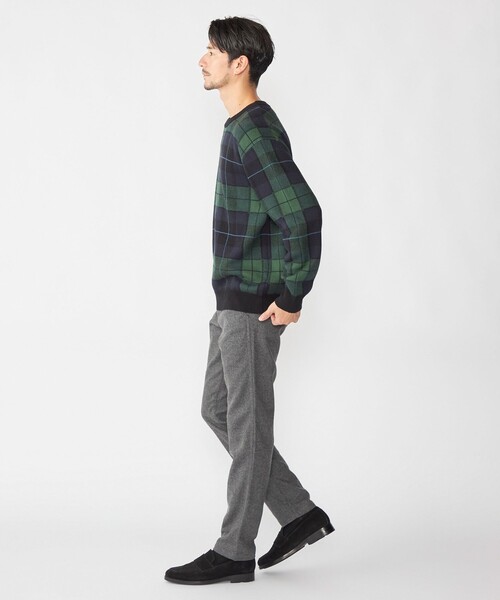 SHIPS（シップス）の「SHIPS: コットン カシミヤ クルーネック SHIPSタータン ニット（ニット/セーター・メンズ・ダークブルー・LARGE/X-LARGE/SMALL/MEDIUM）」の4枚目の写真