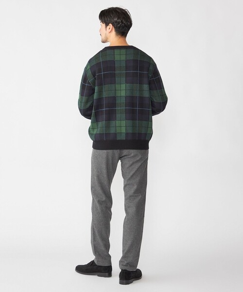 SHIPS（シップス）の「SHIPS: コットン カシミヤ クルーネック SHIPSタータン ニット（ニット/セーター・メンズ・ダークブルー・LARGE/X-LARGE/SMALL/MEDIUM）」の5枚目の写真