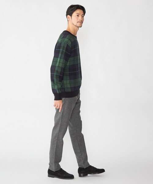 SHIPS（シップス）の「SHIPS: コットン カシミヤ クルーネック SHIPSタータン ニット（ニット/セーター・メンズ・ダークブルー・LARGE/X-LARGE/SMALL/MEDIUM）」の6枚目の写真