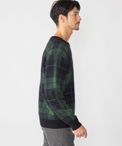 SHIPS（シップス）の「SHIPS: コットン カシミヤ クルーネック SHIPSタータン ニット（ニット/セーター・メンズ・ダークブルー・LARGE/X-LARGE/SMALL/MEDIUM）」の10枚目の写真