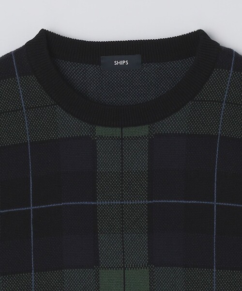 SHIPS（シップス）の「SHIPS: コットン カシミヤ クルーネック SHIPSタータン ニット（ニット/セーター・メンズ・ダークブルー・LARGE/X-LARGE/SMALL/MEDIUM）」の13枚目の写真