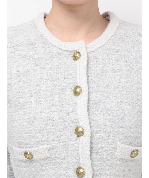 RESEXXY(リゼクシー)の「ノーカラーニットショートジャケット【セットアップ着用可能】(ノーカラージャケット・レディース・グレー/ブラック/ホワイト・FREE)」の12枚目の写真