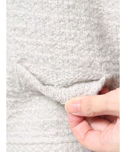 RESEXXY(リゼクシー)の「ノーカラーニットショートジャケット【セットアップ着用可能】(ノーカラージャケット・レディース・グレー/ブラック/ホワイト・FREE)」の17枚目の写真