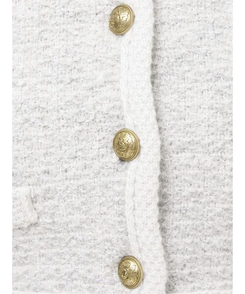 RESEXXY(リゼクシー)の「ノーカラーニットショートジャケット【セットアップ着用可能】(ノーカラージャケット・レディース・グレー/ブラック/ホワイト・FREE)」の21枚目の写真