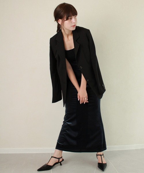 Reurie'(レウリィ)の「【セットアップ着用可能】ベルテッドテーラードジャケット / きれいめ カジュアル モード ベルト付き オフィスカジュアル グレー アイボリー ベージュ ブラック(テーラードジャケット・レディース・ブラック/グレー/アイボリー・FREE)」の22枚目の写真