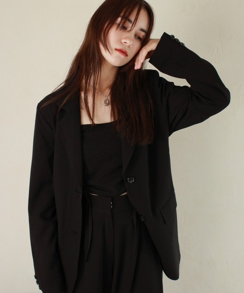 セール】【セットアップ着用可能】ベルテッドテーラードジャケット