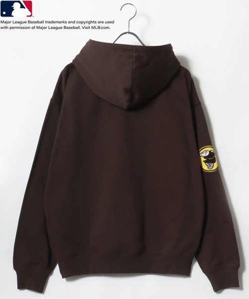 MLB（メジャーリーグベースボール）の「2025AW MLB/メジャーリーグベースボール  オーバーサイズ 裏起毛 ワッペン刺繍 チームロゴ プルオーバーパーカー フーディー レディース メンズ（パーカー・メンズ・アッシュグレー/ブラック/ネイビー/ブラウン・M/L/LL）」の7枚目の写真