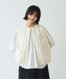 bulle de savon（ビュルデサボン）の「《early spring》100/-ブロード EDODAKI 中綿ベスト（ダウンベスト・レディース）」