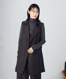 【セットアップ対応】ポリエステルツイル　ロングジレ