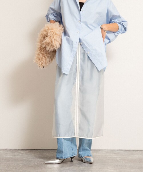 NOLLEY’S(ノーリーズ)の「【MAQWEL/マクウェル】ウォッシャブルオーガンジースカート(スカート・レディース・オフホワイト/ブラック・FREE)」の1枚目の写真