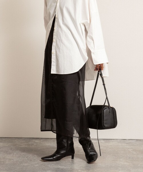 NOLLEY’S(ノーリーズ)の「【MAQWEL/マクウェル】ウォッシャブルオーガンジースカート(スカート・レディース・オフホワイト/ブラック・FREE)」の2枚目の写真