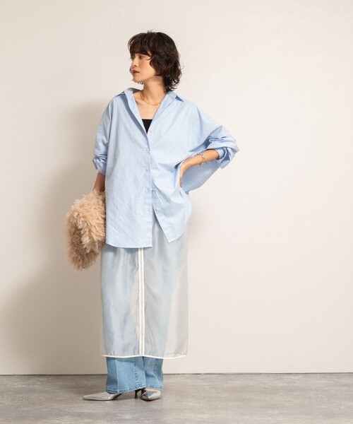 NOLLEY’S(ノーリーズ)の「【MAQWEL/マクウェル】ウォッシャブルオーガンジースカート(スカート・レディース・オフホワイト/ブラック・FREE)」の3枚目の写真