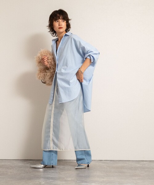 NOLLEY’S(ノーリーズ)の「【MAQWEL/マクウェル】ウォッシャブルオーガンジースカート(スカート・レディース・オフホワイト/ブラック・FREE)」の4枚目の写真