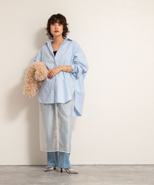 NOLLEY’S(ノーリーズ)の「【MAQWEL/マクウェル】ウォッシャブルオーガンジースカート(スカート・レディース・オフホワイト/ブラック・FREE)」の6枚目の写真