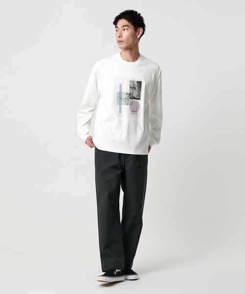green label relaxing（グリーンレーベルリラクシング）の「＜Phospho Graphica＞グラフィック ロングスリーブ Tシャツ（Tシャツ/カットソー・メンズ・ホワイト/その他1/ブラック・L/S/M）」の5枚目の写真