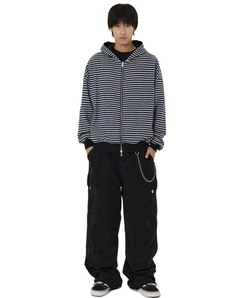 OY/オーワイ』REVERSIBLE STRIPE HOODIE ZIP UP/リバーシブルボーダー