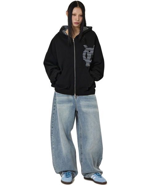 OY/オーワイ』REVERSIBLE STRIPE HOODIE ZIP UP/リバーシブルボーダー