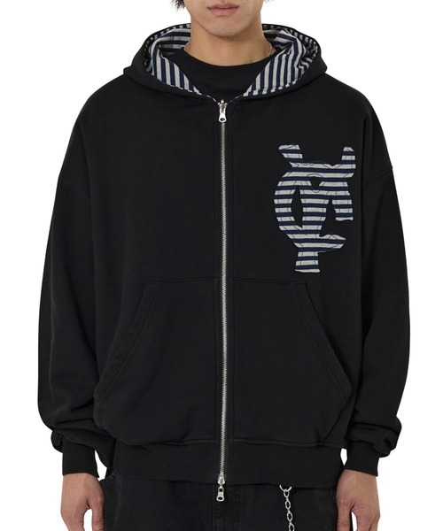 な　OY パーカー OY/オーワイ』REVERSIBLE STRIPE HOODIE ZIP UP/リバーシブル