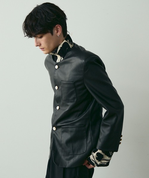 Shoowtime(ショウタイム)の「No Collar Leather Jacket / ノーカラーレザージャケット(ノーカラージャケット・メンズ・ブラック・MEDIUM/LARGE/X-LARGE)」の6枚目の写真
