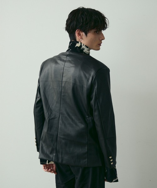 Shoowtime(ショウタイム)の「No Collar Leather Jacket / ノーカラーレザージャケット(ノーカラージャケット・メンズ・ブラック・MEDIUM/LARGE/X-LARGE)」の9枚目の写真
