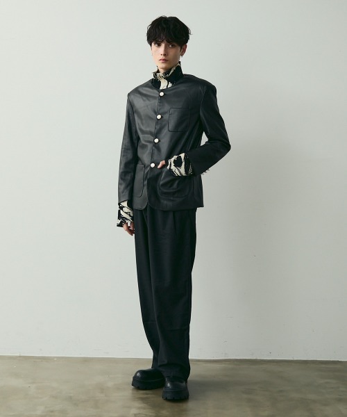 Shoowtime(ショウタイム)の「No Collar Leather Jacket / ノーカラーレザージャケット(ノーカラージャケット・メンズ・ブラック・MEDIUM/LARGE/X-LARGE)」の13枚目の写真
