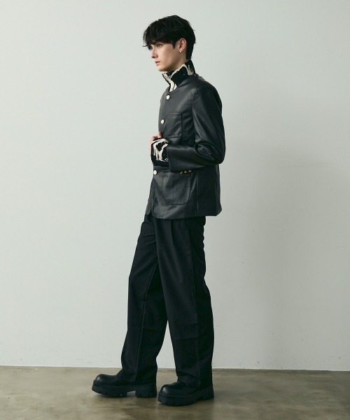 Shoowtime(ショウタイム)の「No Collar Leather Jacket / ノーカラーレザージャケット(ノーカラージャケット・メンズ・ブラック・MEDIUM/LARGE/X-LARGE)」の19枚目の写真