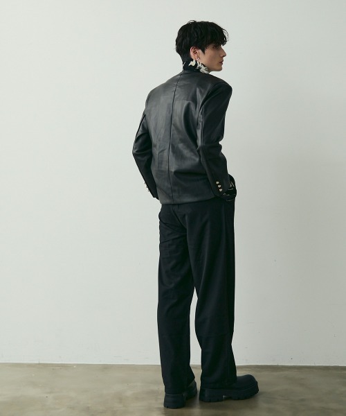 Shoowtime(ショウタイム)の「No Collar Leather Jacket / ノーカラーレザージャケット(ノーカラージャケット・メンズ・ブラック・MEDIUM/LARGE/X-LARGE)」の20枚目の写真