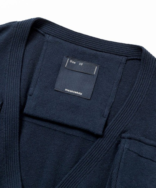 meanswhile ベスト Knit Luggage Vest / BLACK Cotton Knit Luggage Vest/Bone | meanswhile