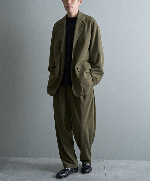 CRAFT STANDARD BOUTIQUE(クラフトスタンダードブティック)の「ジョーゼットセットアップ(セットアップ・メンズ・ベージュ/チャコールグレー/オリーブ/ブラック・S/M/L)」の4枚目の写真