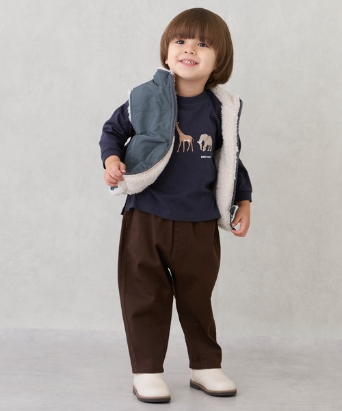 petit main(プティマイン)の「わんぱくテーパードパンツ(その他パンツ・キッズ・ベージュ/ブルー/ブラウン/キナリ/ネイビー/グレー/ストライプ/グリーン・120cm/100cm/110cm/90cm/80cm/130cm)」の4枚目の写真