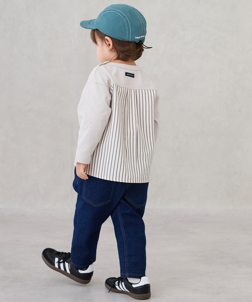 petit main（プティマイン）の「わんぱくテーパードパンツ（その他パンツ・キッズ・ベージュ/ブルー/ブラウン/キナリ/ネイビー/グレー/ストライプ/グリーン・120cm/100cm/110cm/90cm/80ｃｍ/130cm）」の9枚目の写真