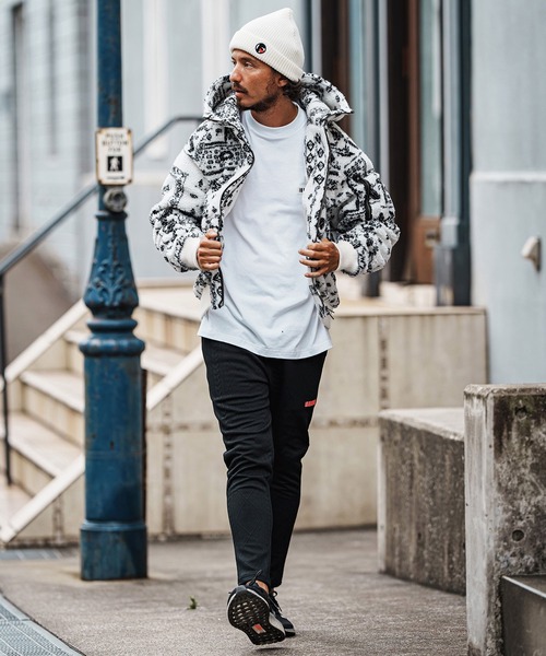 mj11045-Bandana Pattern Boa Hooded Blouson フーデッドブルゾン