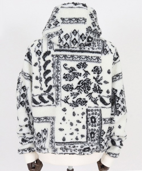 felkod(フィルコッド)の「mj11045-Bandana Pattern Boa Hooded Blouson フーデッドブルゾン(F25F010)(ブルゾン・メンズ・ホワイト/ブラック×グレー・S/M/L)」の14枚目の写真