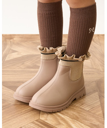 petit main（プティマイン）の「【Lycee mine バレエシリーズ】フリルリブサイドゴアブーツ（ブーツ）」