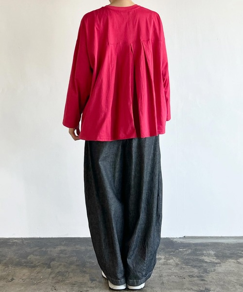 HARVESTY / ハーベスティー BACK PLEATS L/S TEE ORGANIC COTTON