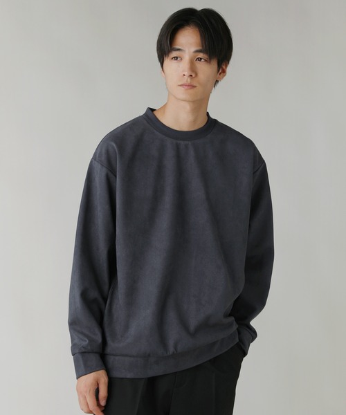 LIL VENDARS(リルヴェンダース)の「Buyer's Select/フェイクスウェードクルーネックトレーナー(スウェット・メンズ・ライトグレー/ブルー/アイボリー/スミクロ・M/L/LL)」の3枚目の写真