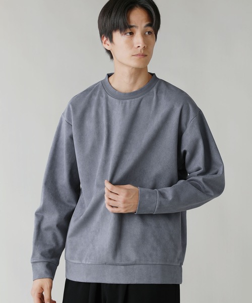 LIL VENDARS(リルヴェンダース)の「Buyer's Select/フェイクスウェードクルーネックトレーナー(スウェット・メンズ・ライトグレー/ブルー/アイボリー/スミクロ・M/L/LL)」の8枚目の写真