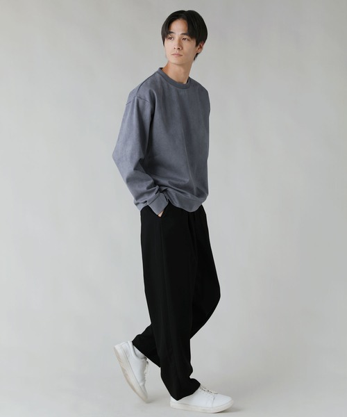 LIL VENDARS(リルヴェンダース)の「Buyer's Select/フェイクスウェードクルーネックトレーナー(スウェット・メンズ・ライトグレー/ブルー/アイボリー/スミクロ・M/L/LL)」の10枚目の写真