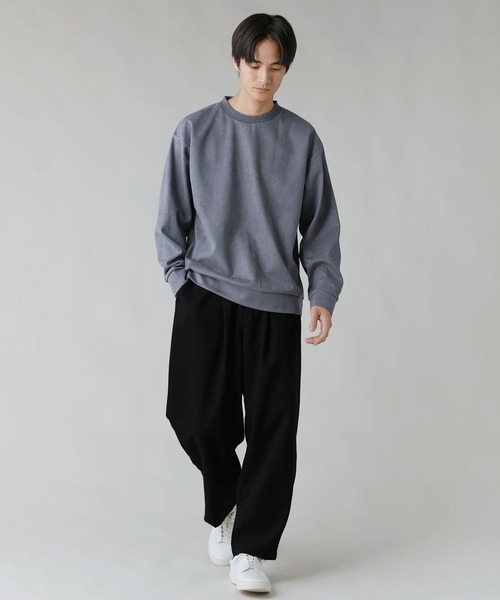 LIL VENDARS(リルヴェンダース)の「Buyer's Select/フェイクスウェードクルーネックトレーナー(スウェット・メンズ・ライトグレー/ブルー/アイボリー/スミクロ・M/L/LL)」の11枚目の写真
