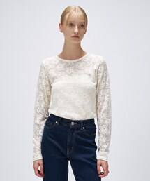 cloenc | 【マシンウォッシュ】フラワーレースプルオーバー(Tシャツ/カットソー)