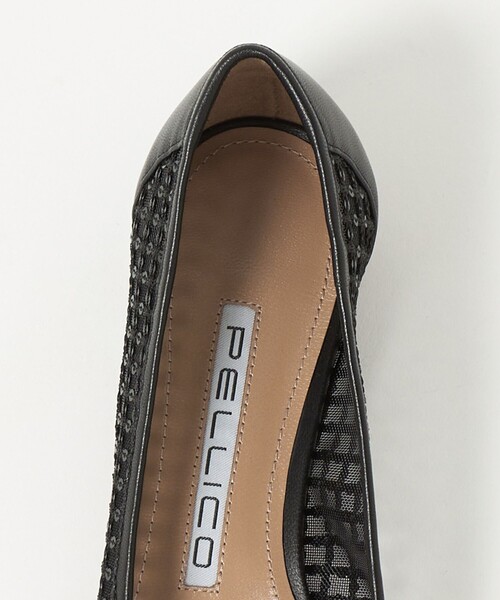 PELLICO メッシュフラットパンプス ブラック　37 PELLICO（ペリーコ）の「【PELLICO】メッシュディープカットフラット