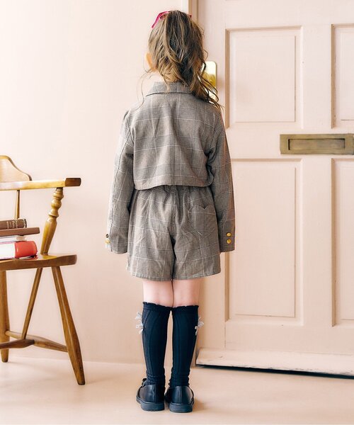 apres les cours(アプレレクール)の「【ジュニア対応】ハートポケットブレザー(テーラードジャケット・キッズ・ネイビー/チェック・100/120/140)」の11枚目の写真