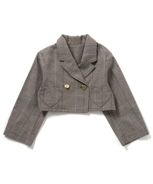apres les cours(アプレレクール)の「【ジュニア対応】ハートポケットブレザー(テーラードジャケット・キッズ・ネイビー/チェック・100/120/140)」の17枚目の写真