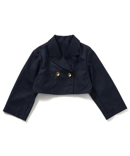 apres les cours(アプレレクール)の「【ジュニア対応】ハートポケットブレザー(テーラードジャケット・キッズ・ネイビー/チェック・100/120/140)」の8枚目の写真