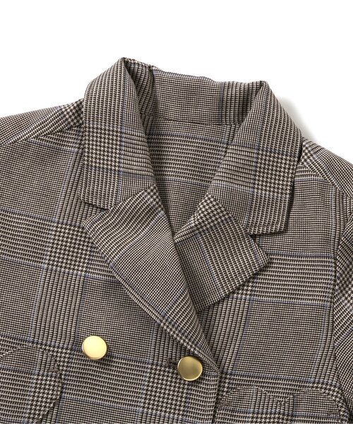 apres les cours(アプレレクール)の「【ジュニア対応】ハートポケットブレザー(テーラードジャケット・キッズ・ネイビー/チェック・100/120/140)」の16枚目の写真